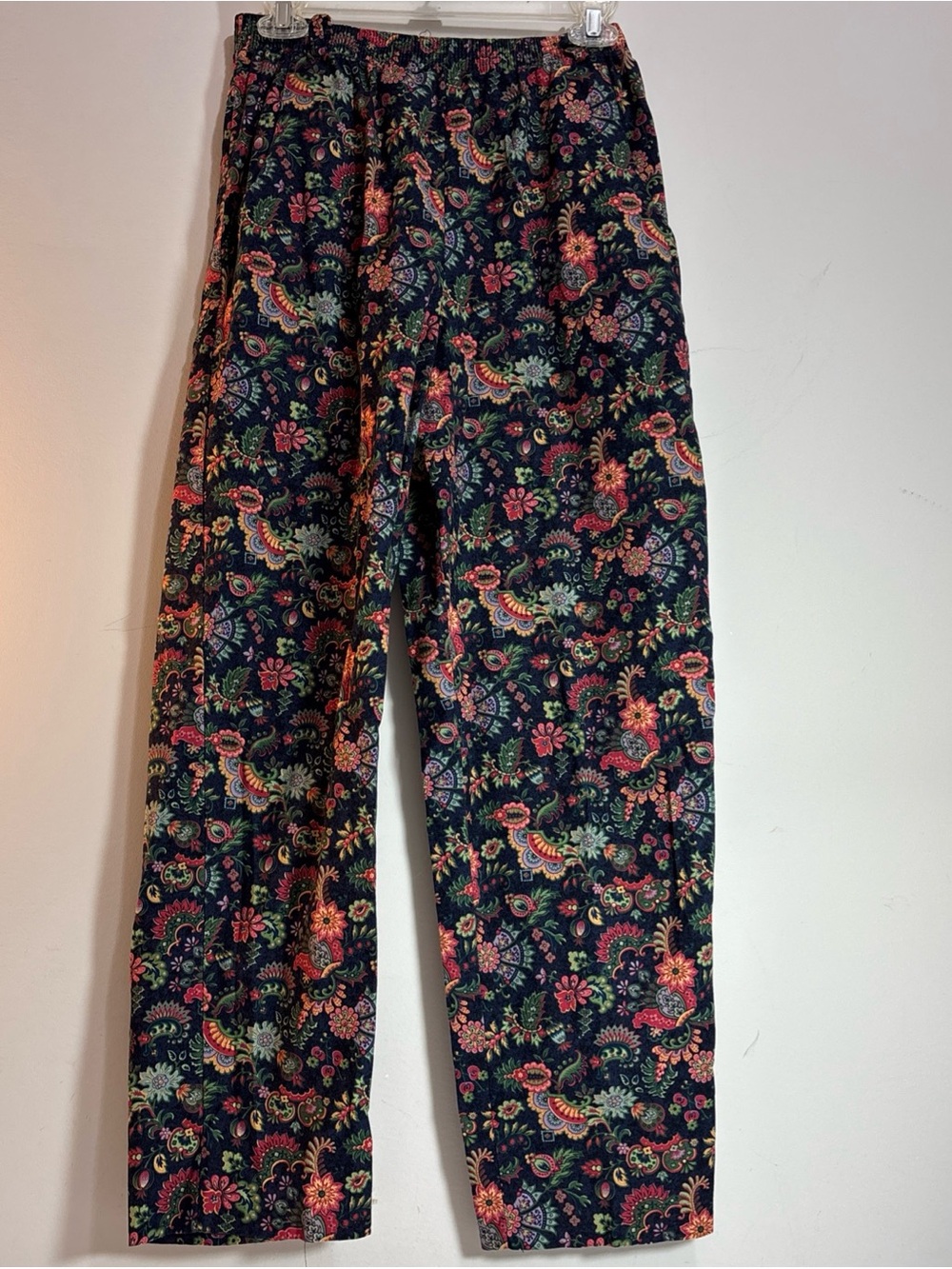 Vintage 1970-80,s Andrew McMullan Floral Paisley Lounge Pants - Navy Multicolor